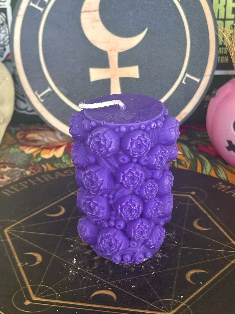 Purple Bloom & Berry Pillar Candle